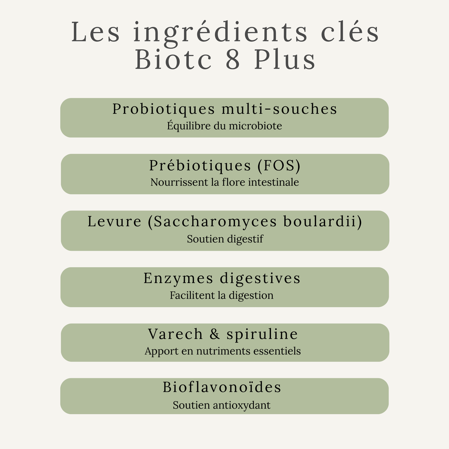 Biotic 8 Plus – Probiotiques, enzymes et soutien digestif naturel pour chevaux