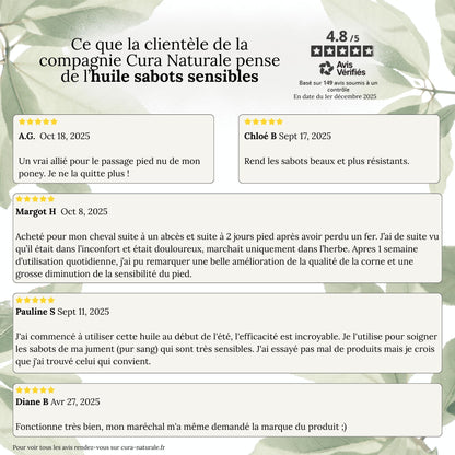 Huile sabots sensibles