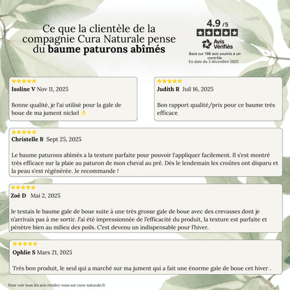 Baume paturons abîmés