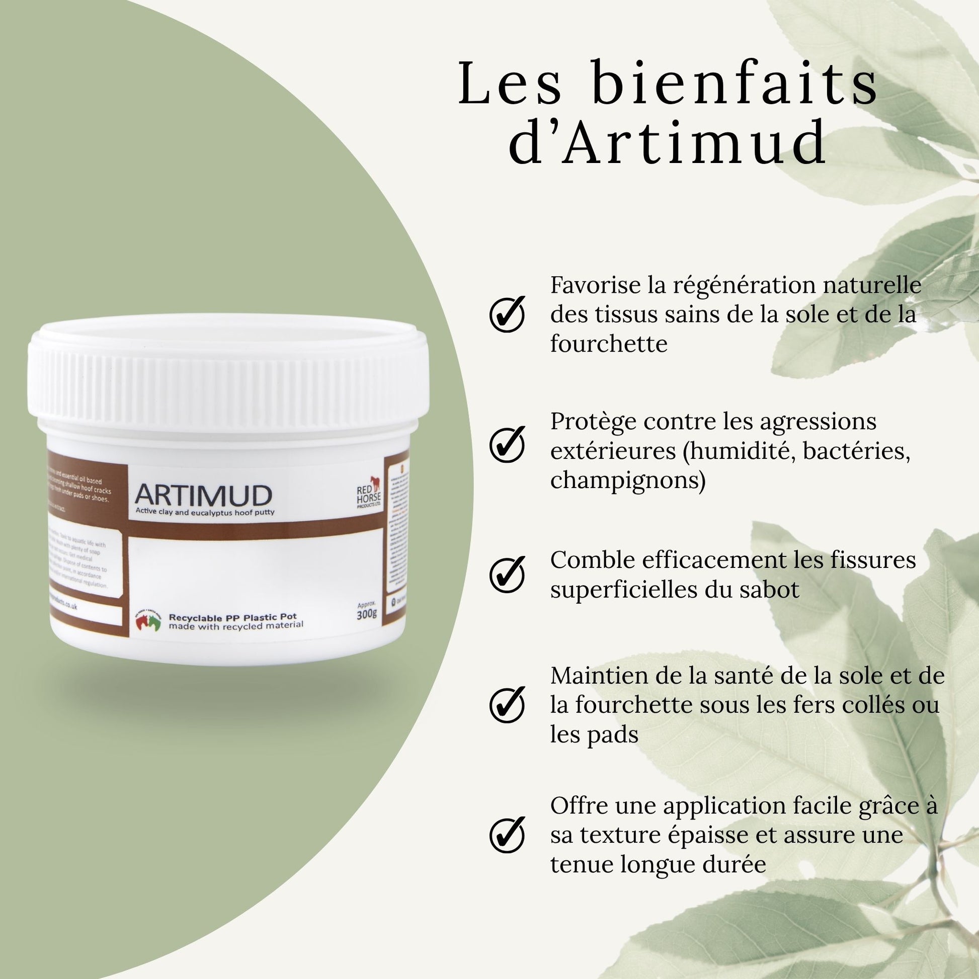 Résultats après l’utilisation d’Artimud – sabot sain et protégé