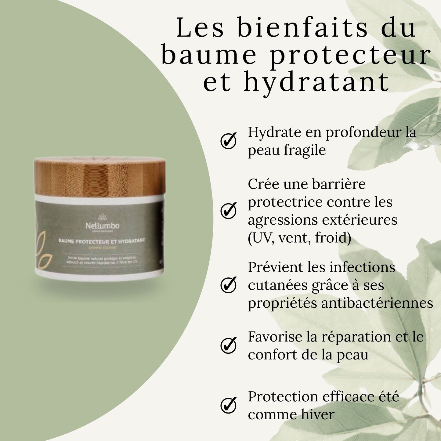 Résultats après application du baume – peau hydratée, protégée du soleil, apaisée