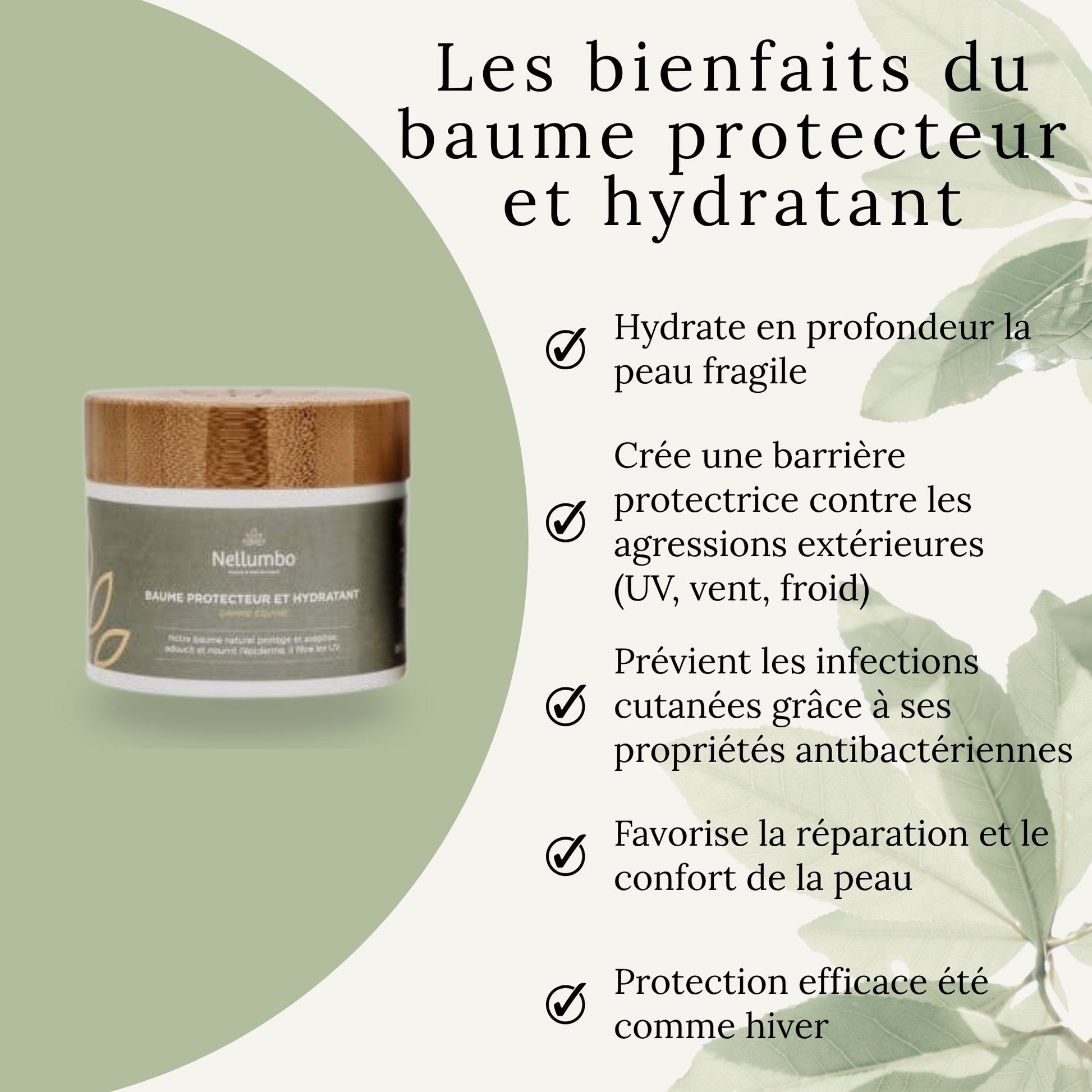 Résultats après application du baume – peau hydratée, protégée du soleil, apaisée