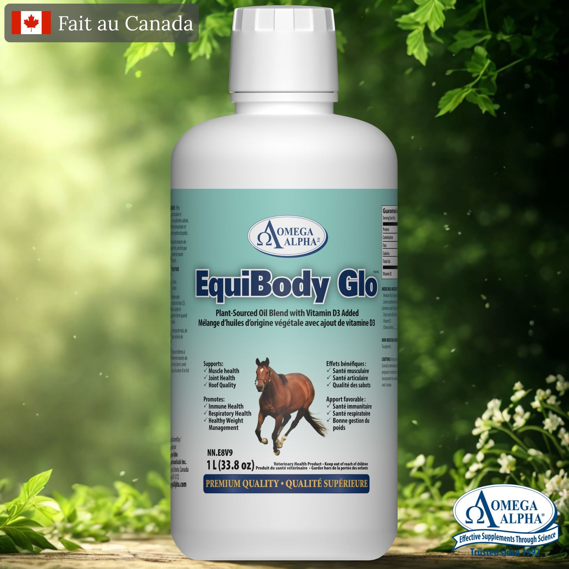 Complément EquiBody Glo pour la santé globale du cheval – muscles, sabots, pelage et immunité