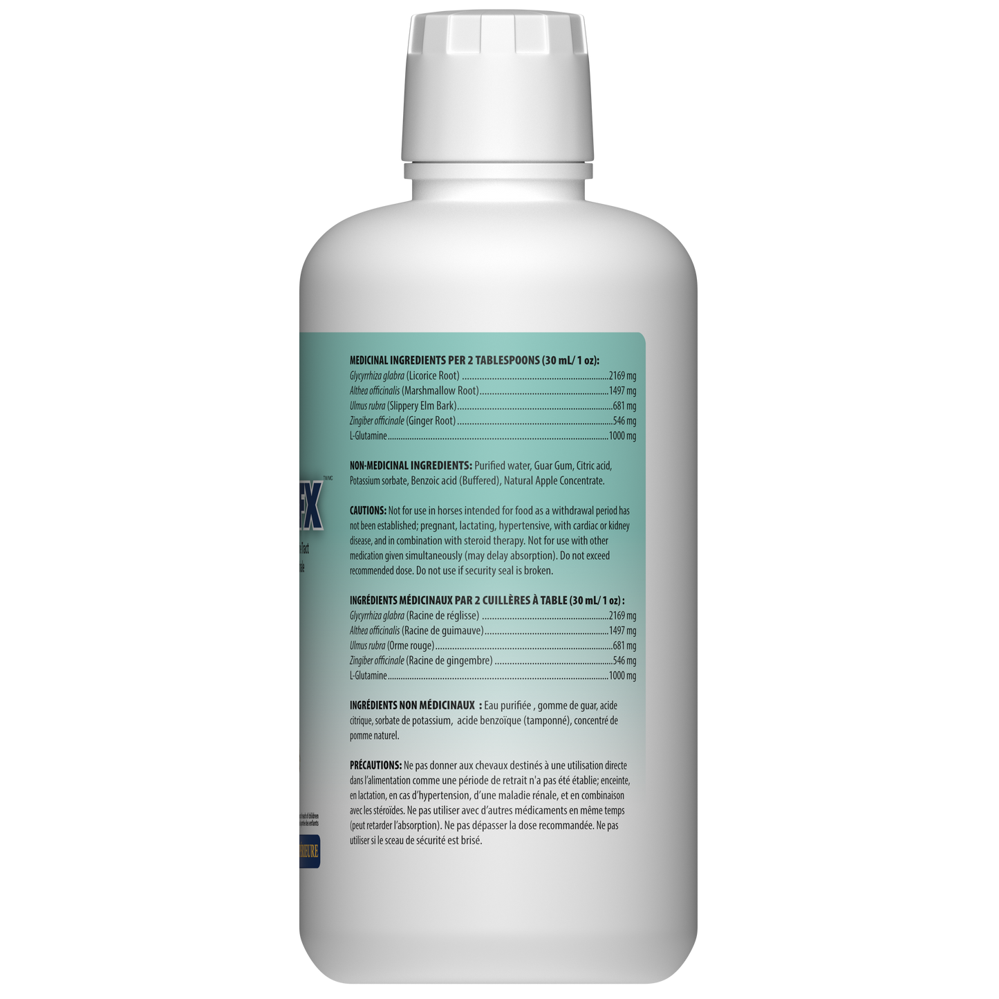 Bouteille de Gastra-FX de la marque Omega Alpha – supplément naturel pour la santé digestive des chevaux