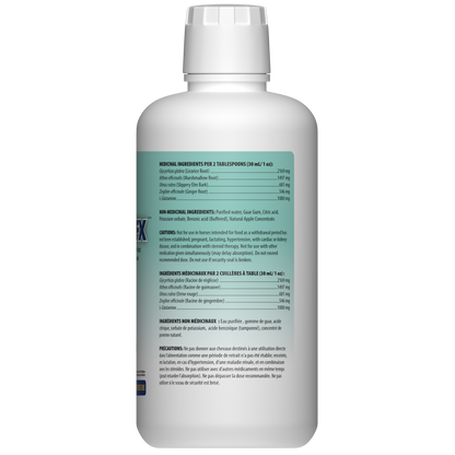 Bouteille de Gastra-FX de la marque Omega Alpha – supplément naturel pour la santé digestive des chevaux
