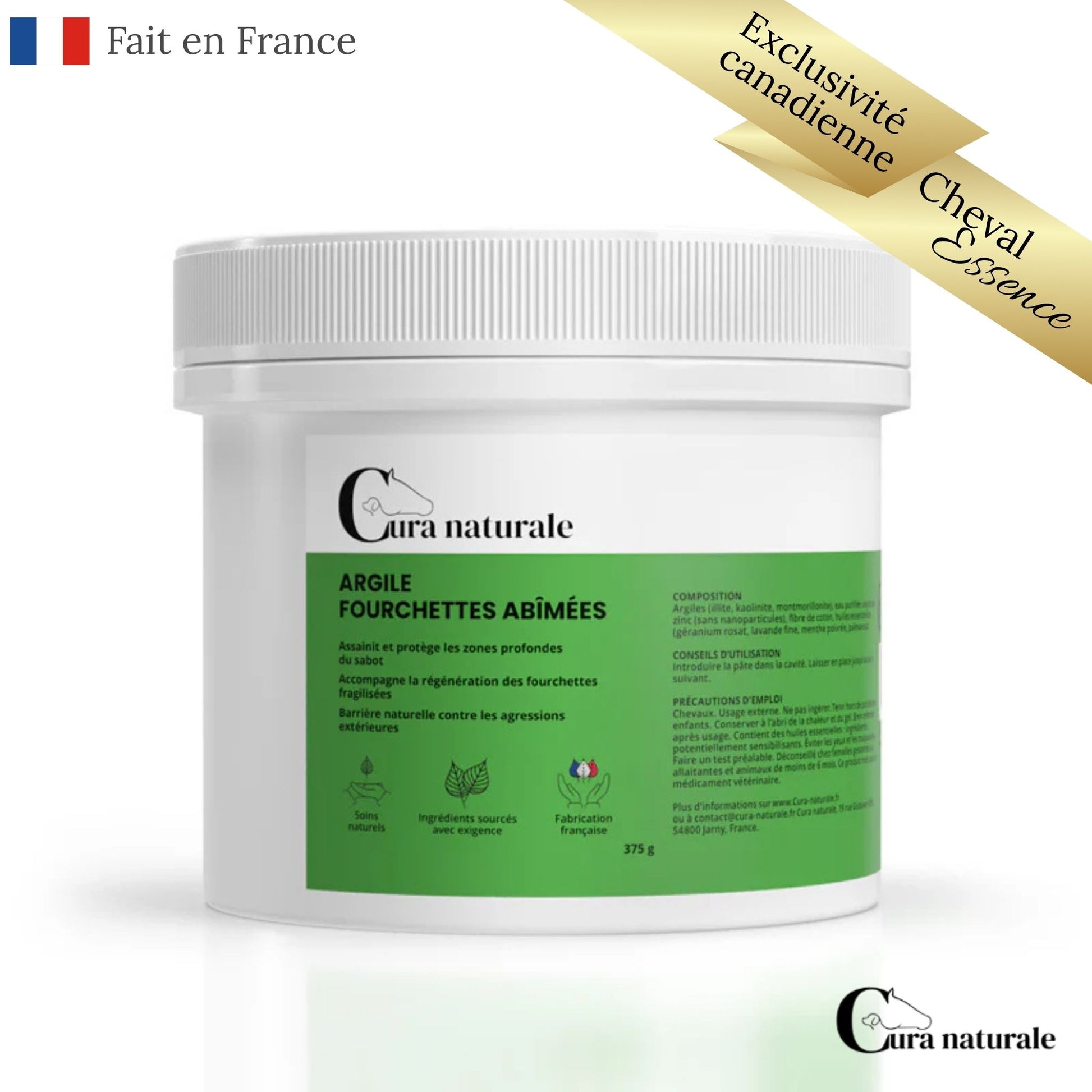 Pot d’argile fourchettes abîmées Cura Naturale sur fond blanc